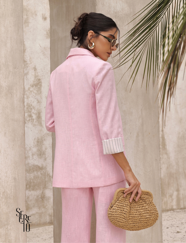 Blazer Alfaiataria Linho Suzana Rosa