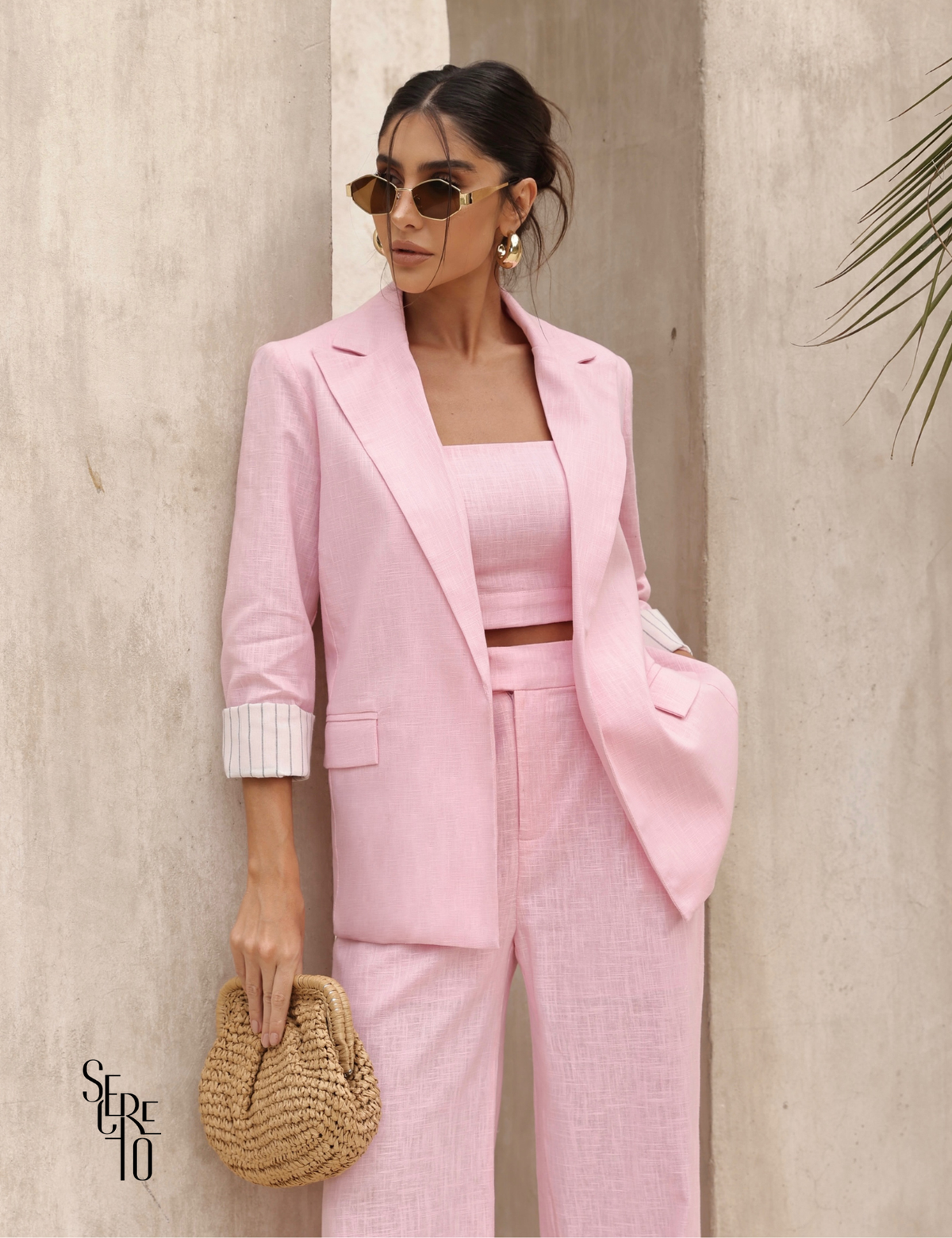 Blazer Alfaiataria Linho Suzana Rosa