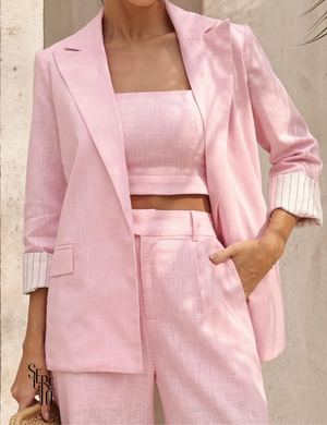 Blazer Alfaiataria Linho Suzana Rosa