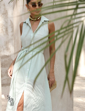 Vestido Longuete Chemise Adriana Verde Menta