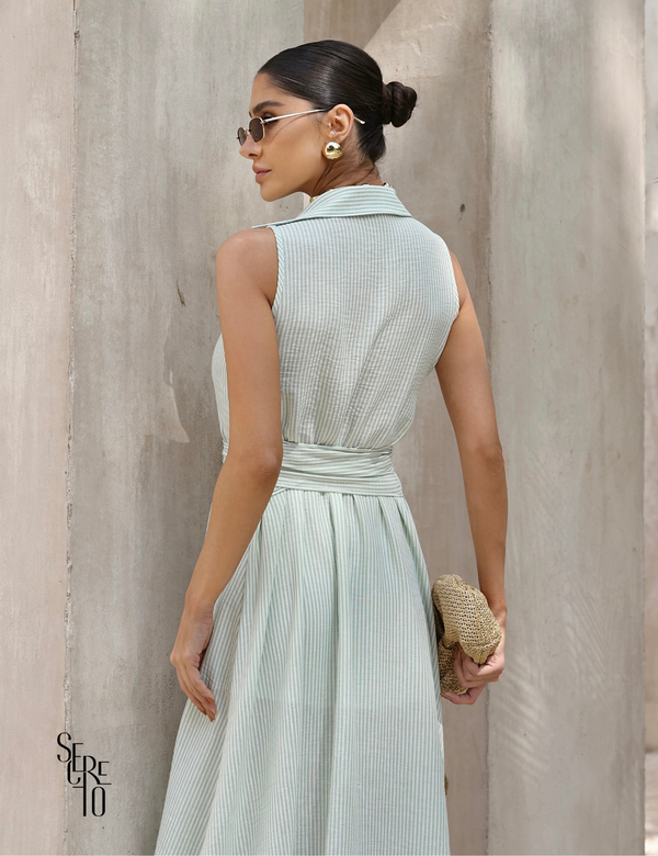 Vestido Longuete Chemise Adriana Verde Menta