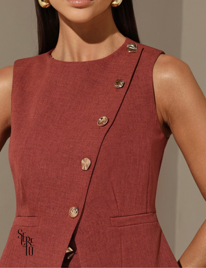 Conjunto Colete e Calça Alfaiataria Lorena Terracota