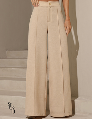 Conjunto Colete e Calça Alfaiataria Lorena Areia