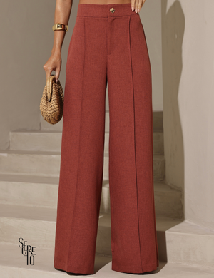 Conjunto Colete e Calça Alfaiataria Lorena Terracota