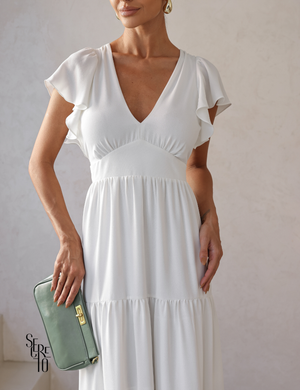 Vestido Longuete Camadas Lazza Off White