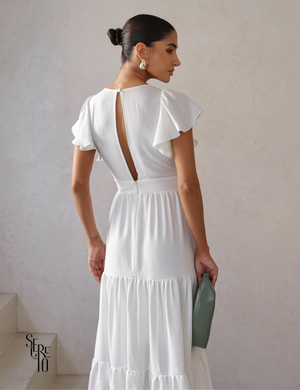Vestido Longuete Camadas Lazza Off White