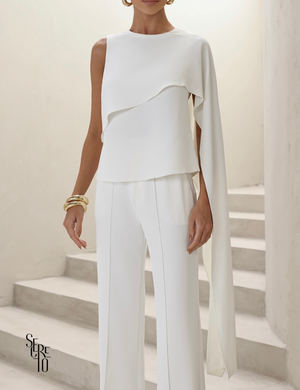 Conjunto Blusa e Calça Alfaiataria Stella Off White