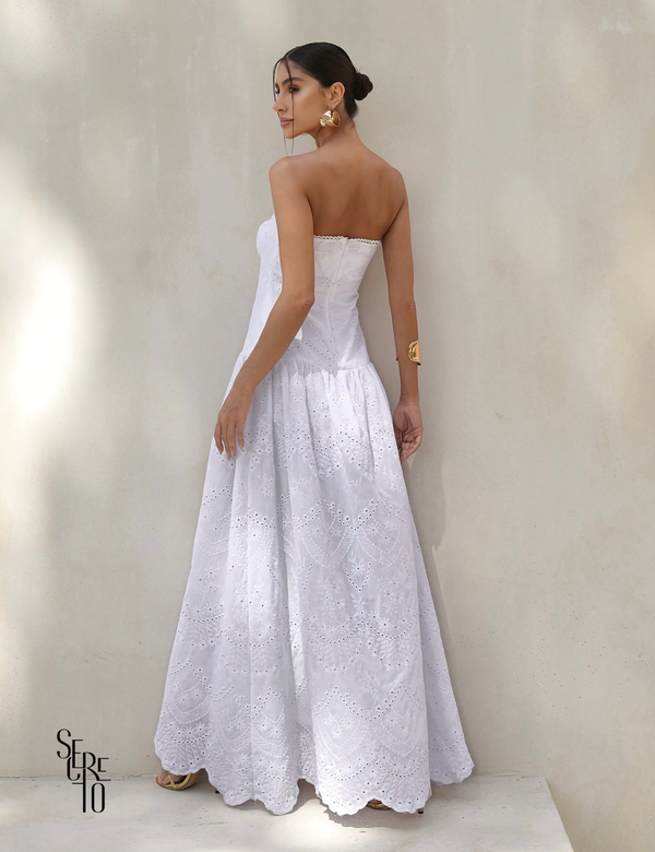 Vestdo Longo TQC Renda Daniele Off White