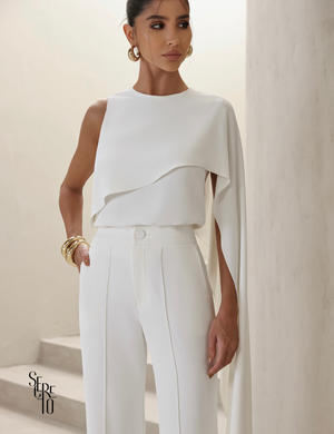 Conjunto Blusa e Calça Alfaiataria Stella Off White