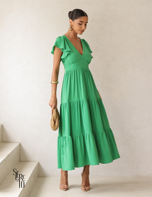 Vestido Longuete Camadas Lazza Verde