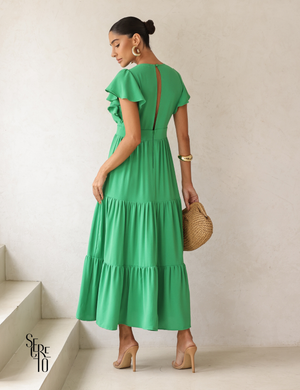 Vestido Longuete Camadas Lazza Verde