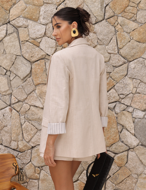 Blazer Alfaiataria Linho Suzana Bege