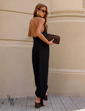 Conjunto Blusa e Calça Visco Veve Preto