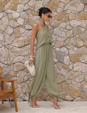 Conjunto Blusa e Calça Visco Veve Verde Pistache