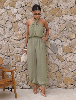 Conjunto Blusa e Calça Visco Veve Verde Pistache