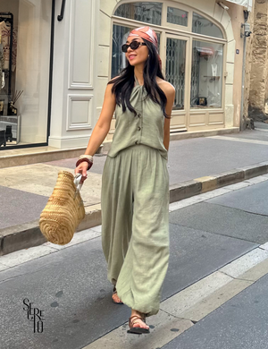 Conjunto Blusa e Calça Visco Veve Verde Pistache