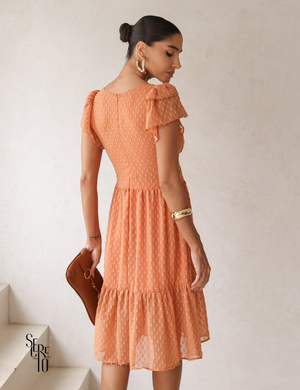 Vestido Midi Texturizado com Babados Tania Pêssego