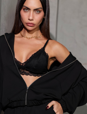 Top Renda Feminino Julia Preto