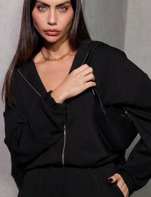 Conjunto Moletom Liso Raffa Preto