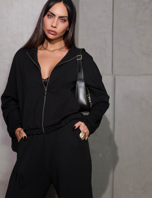 Conjunto Moletom Liso Raffa Preto