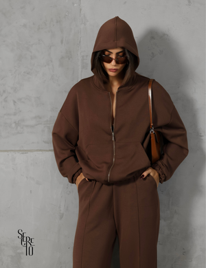 Conjunto Moletom Liso Raffa Marrom