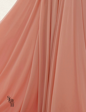 Vestido Longo Um Ombro Só com Fivela Valentina Pêssego