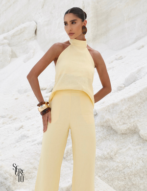 Conjunto Alfaiataria Frente Única Tabata Manteiga