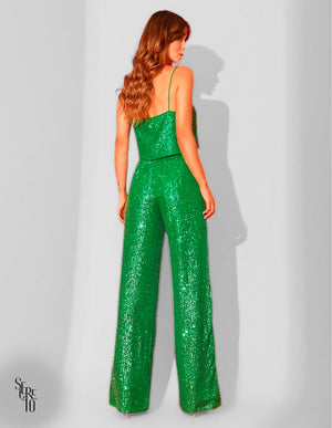 Calça Paetê Kimi Pantalona Verde