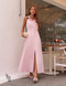 Vestido Longo Alfaiataria com Gola e Botões Roze Rosa Claro