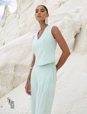 Conjunto Blusa Calça Alfaiataria Marant Juli Verde Menta