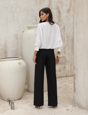 Calça Alfaiataria Com Bolsos Isa Preto