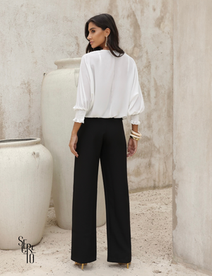 Blusa Transpassada Manga Longa Josy Branco