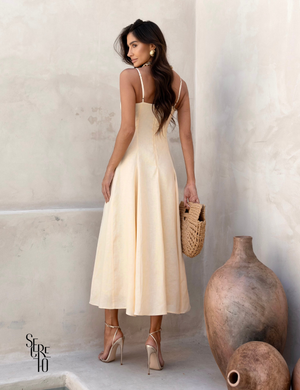 Vestido Midi Alfaiataria Nayane Camomila