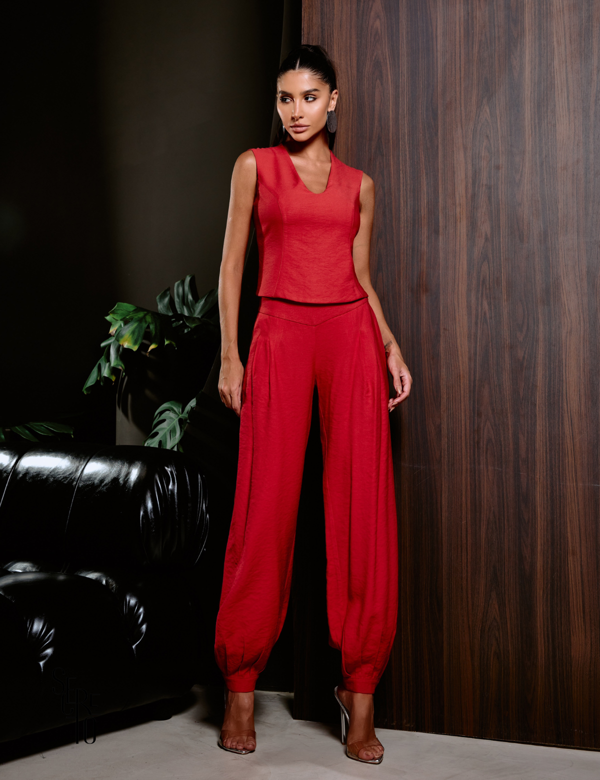 Conjunto Blusa Calça Alfaiataria Marant Juli Vermelho