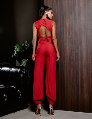 Conjunto Blusa Calça Alfaiataria Marant Juli Vermelho