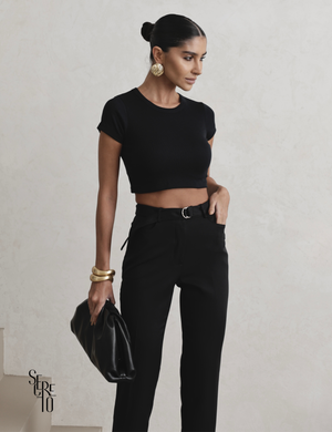 Calça Alfaiataria Feminina com Cinto Sabrina Preto