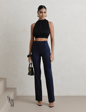 Blusa Gola Alta Costas Abertas Juli Preto