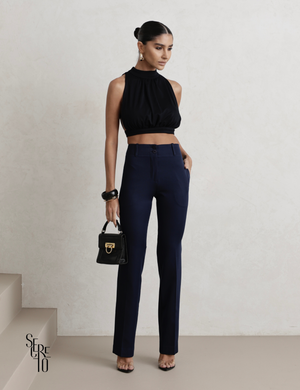 Blusa Gola Alta Costas Abertas Juli Preto