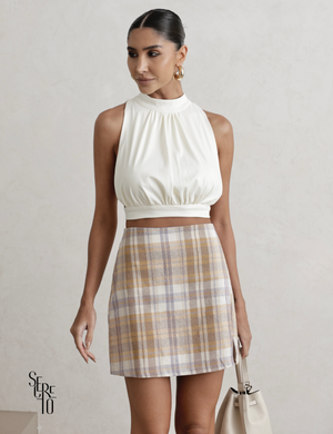 Saia Xadrez Mariza Bege