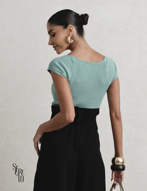 Top Cropped Leyda Verde Menta
