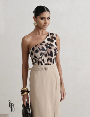 Body Animal Print Grazi Marrom