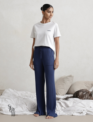 Conjunto Pijama Blusa e Calça Patty Azul Marinho