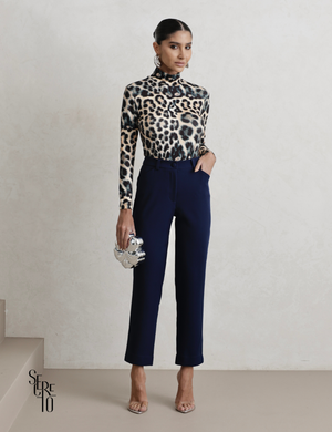 Calça Alfaiataria Feminina Bessa Azul Marinho