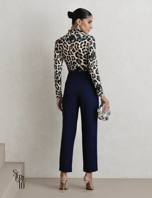 Calça Alfaiataria Feminina Bessa Azul Marinho