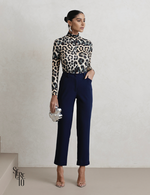 Calça Alfaiataria Feminina Bessa Azul Marinho