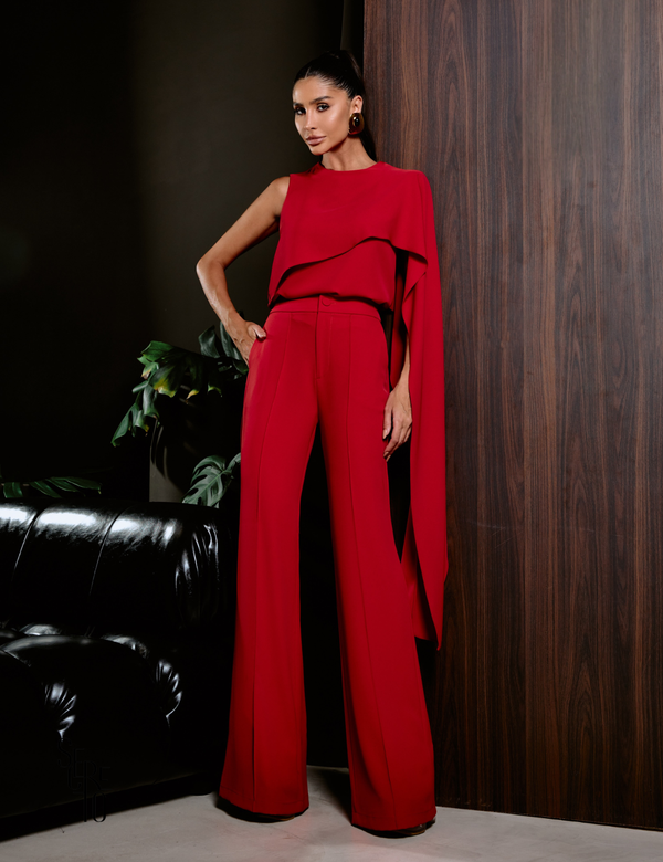 Conjunto Blusa e Calça Alfaiataria Stella Vermelho