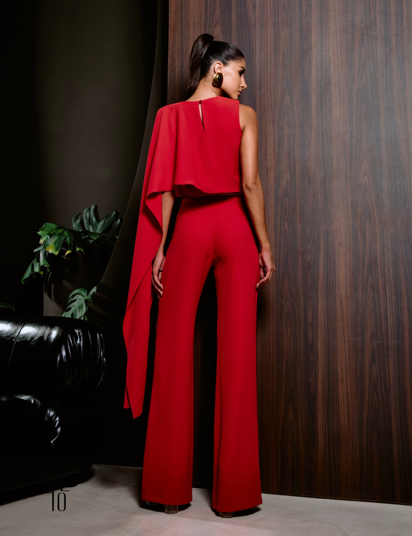 Conjunto Blusa e Calça Alfaiataria Stella Vermelho