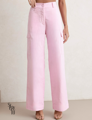 Trijunto de Linho Tamires Rosa Claro