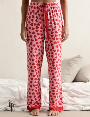 Conjunto Pijama Feminino Blusa e Calça Sofia Rosa