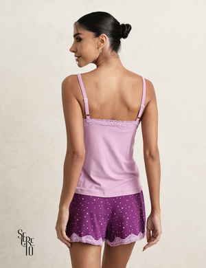 Conjunto Pijama Feminino Regata e Short Lina Roxo